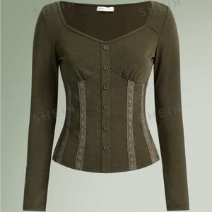 Green Long Sleeve Top